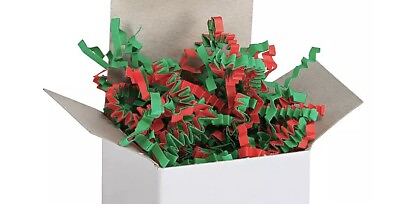 #ad #ad Crinkle Paper Shred for Gift Box Basket Filler Christmas Red Green 8 oz. Bag $7.85