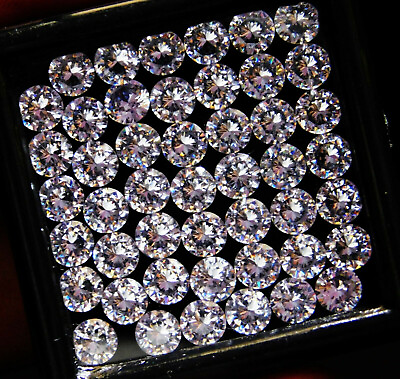 #ad 8 Pcs Natural sapphire Gemstones Lot Certified White Round Diamond Cut 5 mm Size $9.74