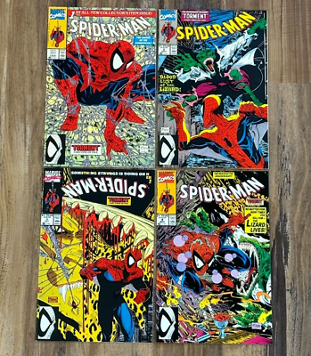 #ad Spider Man #1 #4 quot;Tormentquot; Comic Book Lot Marvel 1990 Todd Mcfarlane $45.00