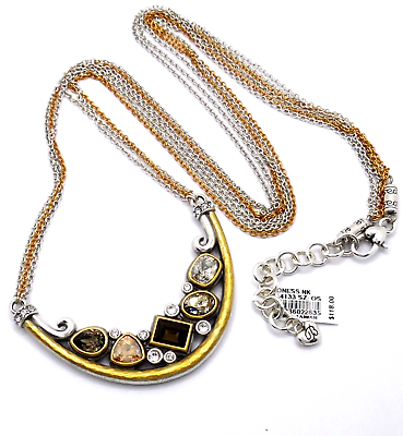 New Brighton LIONESS Crystal Long Necklace Two tone $118 Jewelry $36.99
