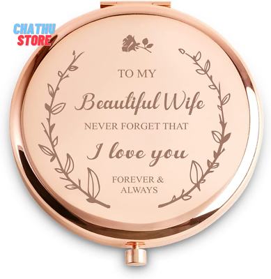 Valentine Gift For Her Anniversary Romantic Gifts For Wife Compact Mirror Love U $23.85