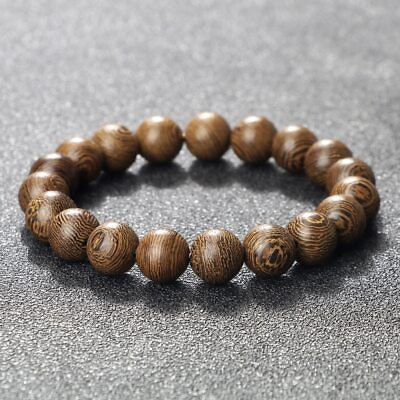 #ad Natural Wooden Beads Bracelet Tibetan Buddha Rosary Handmade Bracelets Men Women $6.99