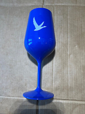 Sets Of 2 Grey Goose Wine Glasses Hard Acrylic Blue Cups Brand New In Box $10.00