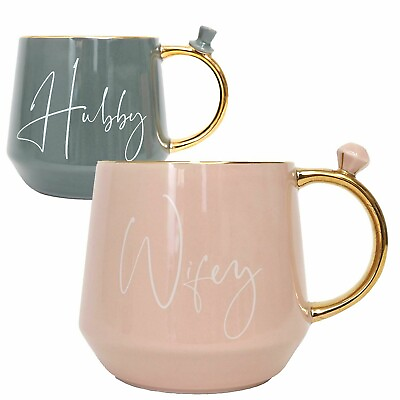 #ad Splosh Wedding Love Hubby amp; Wifey Mug Wedding Engagement Gift Couples Mug Set AU $27.98
