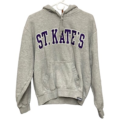 #ad St. Kate#x27;s University Embroidered Hoodie Small Gray Gear For Sports Big Cotton $20.00