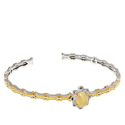 #ad HSN Gems By Michael Valitutti Sterling Genuine Welo Opal Cuff Bracelet 7 1 4” $349.99