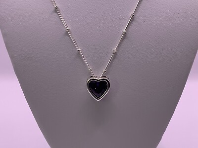 #ad Purple Swarovski Crystal Heart with Silver Plated Chain $25.00