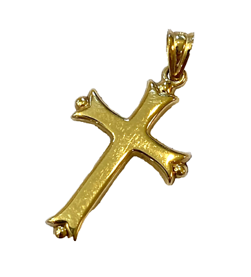 #ad Two Tone Mc 14K Yellow and White Gold Cross Charm Pendant $99.99
