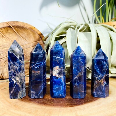 #ad Wholesale Lot 1 Lb Natural Sodalite Stone Obelisk Tower Crystal Wand Energy $33.00