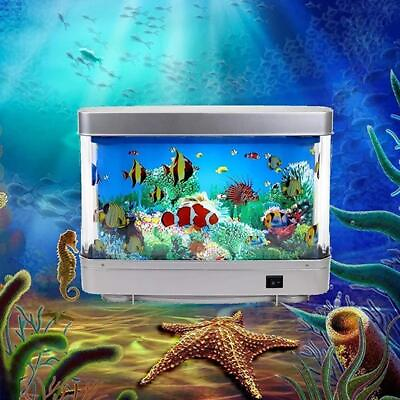 #ad Fish Tank Lamps Aquarium Decor Artificial Virtual Ocean Motion Night Light 8W $17.99