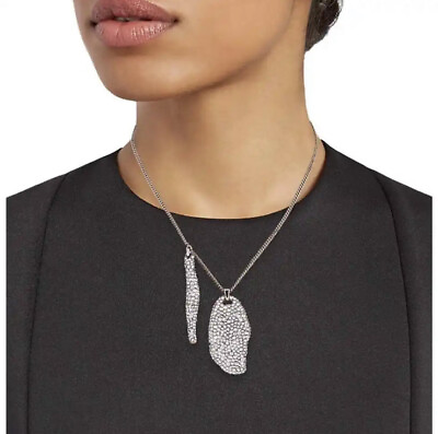 #ad Alexander McQueen Silvertone amp; Crystal Double Pendant Necklace $1590 $345.00