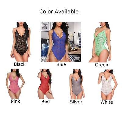 #ad Bodysuit Womens Pajamas Dress Lace Lingerie Nightwear Sheer Comfortable C $13.26