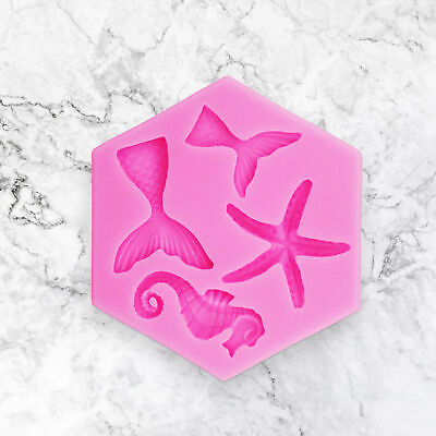 #ad Cake Mold Healthy Soft Chocolate Cake Mould Mermaid Tail Starfish Silicone Mold $7.06