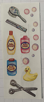 #ad Creative Memories Stickers Baby Bath Toys Bubbles Scissors Comb Vintage 1999 C $4.99