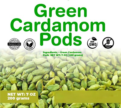 #ad Green Cardamom Whole Pods Hari Elaichi All Natural By PURE SPICES 3.5 oz $19.95
