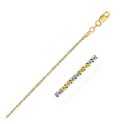 #ad 14k White and Yellow Gold Two Tone Sparkle Chain 1.5mm $302.99