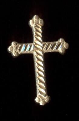 #ad 14K .97 Gram 21mm Solid Yellow Gold Jesus Cross Crucifix Diamond Cut Pendant sn $66.18