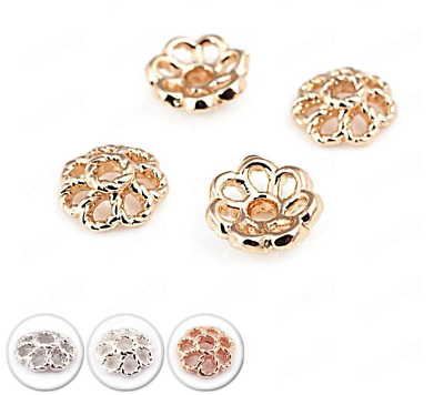 #ad Silver Gold Color Brass Beads Flower Jewelry Finding Accessories Bead Cap 1set $11.81