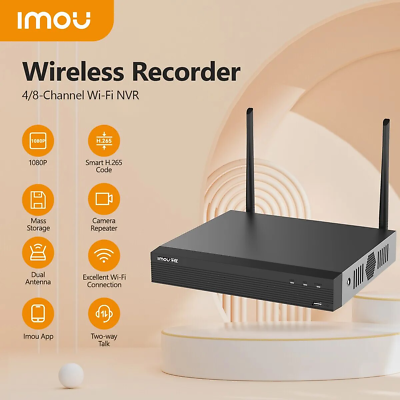 #ad IMOU Wi Fi 1080P NVR 8CH Wireless NVR Resolution Strong Metal ONVIF Standard $99.73