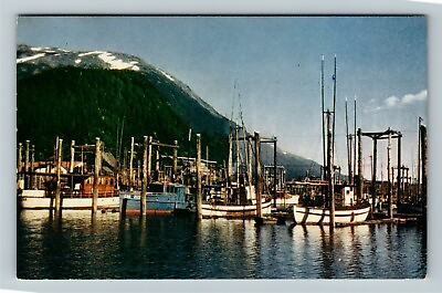 #ad Juneau AK Alaska Fishing Fleet Dock Boats Vintage Postcard $7.99