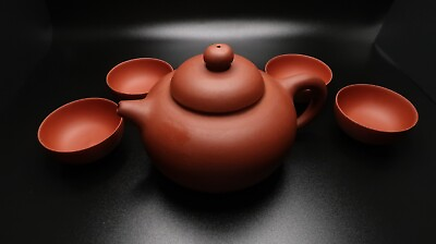 #ad Antique YIXING Clay Teapot and Cups 5 Inches $200.00