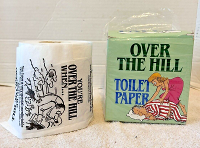 #ad Vintage Comical Gag Gift OVER THE HILL Toilet Paper In Original Opened Box {O} $10.20
