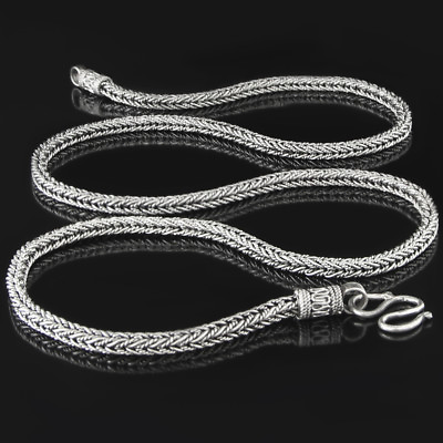 #ad 925 Solid Sterling Silver Mens Necklace Chain for Men Women Sizes 18quot; 30quot; BRAID $278.00