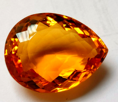 #ad GIE Certified 171 Ct Large Yellow Color Citrine Pear Cut Faceted Loose Gemstone $21.68