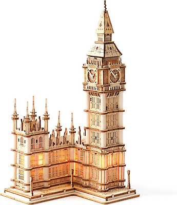 #ad Rowood 3D Puzzles for Adults Wooden Big Ben Model Kit Toy with LED Birthday fo $26.28
