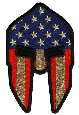 #ad SPARTAN HELMET WITH AMERICAN FLAG Patch Vivid Colors Veteran Owned Business. $10.98