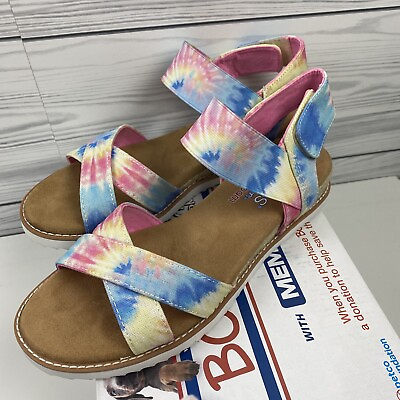 #ad Skechers Bobs Women#x27;s Desert Kiss Sweet Seasons Pink Multi Tie Dye Sandals Sz 8 $29.99