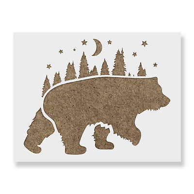 #ad Forest Bear Stencil Reusable Mylar Stencils for Painting $5.99