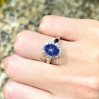 #ad Blue Lindy Star Ring Lindy Star Sapphire Ring Women Sapphire Ring $43.19