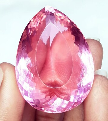#ad Natural Pear Cut Certified 200 Ct Brazilian Pink Color Topaz Loose Gemstone $28.49