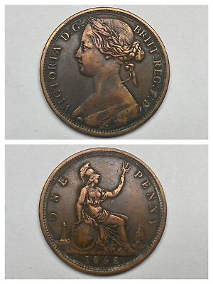 #ad 1862 Great Britain One Penny Queen Victoria KM#749.2; no obv. sig. $40.00