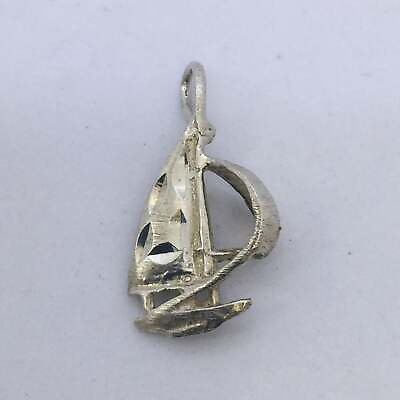 #ad 925 Sterling Silver Nautical Sailboat Pendant 4829 $23.83