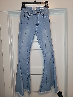 #ad LITZ BY UNIQ Bell Bottom Flare Jeans size 25 Light Wash Retro $24.00