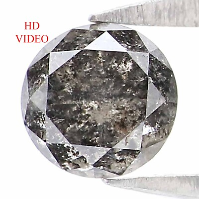 #ad Natural Loose Round Diamond Black Grey Color 0.44 CT 4.50 MM Brilliant Cut N9693 $104.00