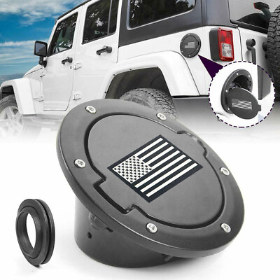 #ad Fuel Filler Door Cover Aluminum Gas Tank Cap for Jeep Wrangler JK Unlimited 07 $19.94