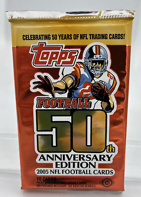 #ad 2005 Topps NFL Football Hobby Pack 50th Anniversary Edition Factory Sealed New $19.95