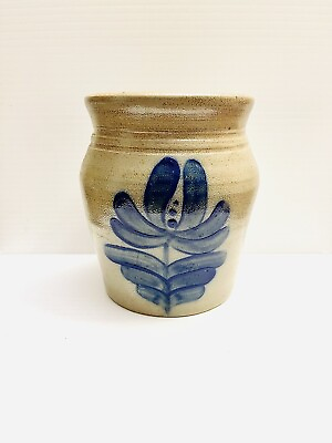 #ad Beaumont Brothers Pottery BBP S. Rucker Salt Glaze Blue Beehive Crock Jar $14.00