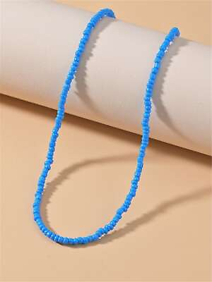 #ad Simple Blue Beaded Necklace for Women Girls Accessories Jewelry Gifts Gift for $6.32