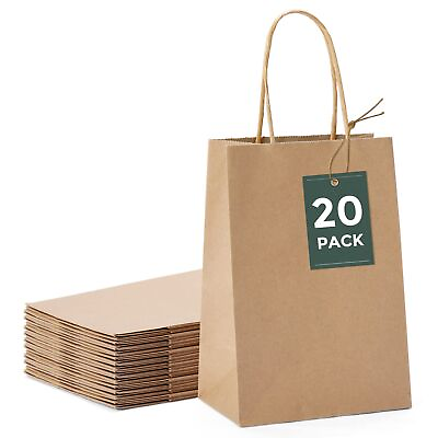 #ad Brown Paper Bags 5.25x3.75x8 20Pcs Small Gift Bags Paper Bags with Handles B... $12.19