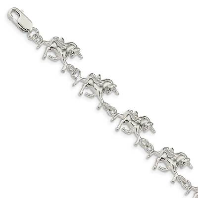 #ad Sterling Silver Unicorns Bracelet 7quot; $174.72