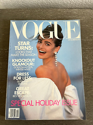 #ad Vogue Magazine December 1989 Paulina Porizkova Cover $39.95