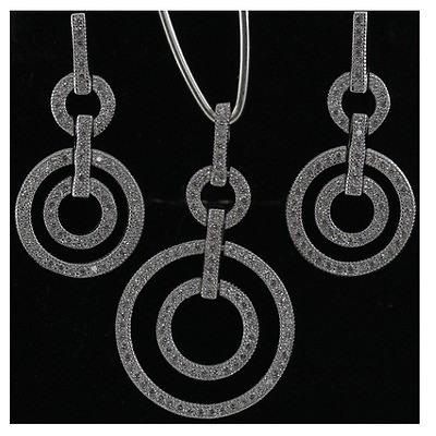 #ad Silver CZ Earring And Pendant Set Fine Jewelry Great Value #OASET26 $17.70