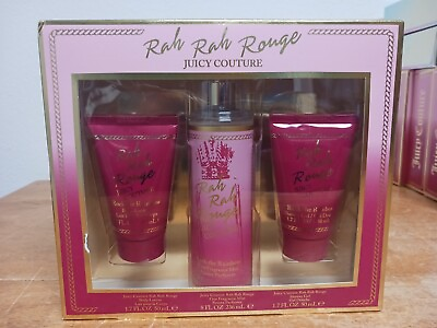 #ad Rah Rah Rouge Juicy Couture Gift Set 3pc Fragrance Mist Body Lotion Shower Gel $48.99