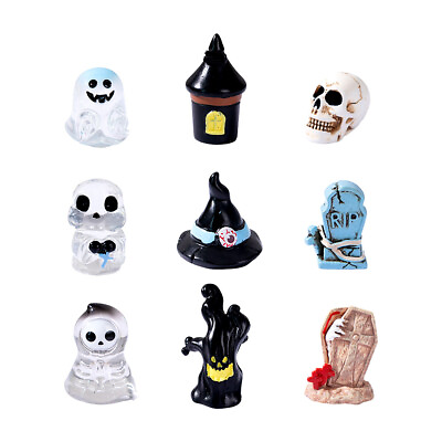 #ad 5pcs Miniature Resin Halloween Day Scene Ornaments Model Props Decor Toys Gift $4.89