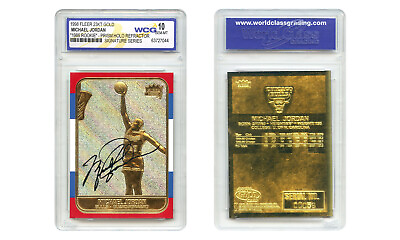 MICHAEL JORDAN 1998 FLEER 23K Gold Card PRIZM HOLO Rookie Design GEM MINT 10 $17.95