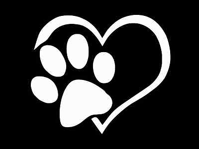 PAW PRINT with HEART PET CAT DOG Vinyl Decal Car Wall Window Sticker CHOOSE SIZE $2.74